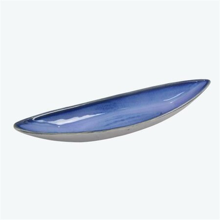 YOUNGS Ceramic Narrow Plate, Blue - Small 61609